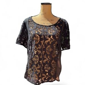 American Eagle Outfitters Black Lace Blouse